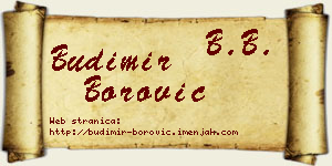Budimir Borović vizit kartica